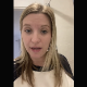 A blonde, British girl records herself shitting into a toilet while standing beside it and bending over. 720P HD Vertical format video. Over 1.5 minutes.